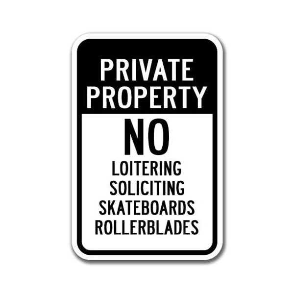Signmission Safety Sign, 12 in Height, Aluminum, No Skateboarding - Priv A-1218 No Skateboarding - Priv - main